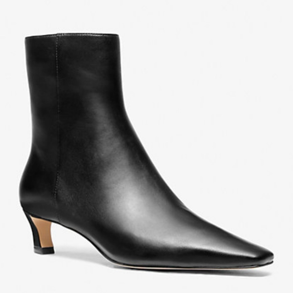 Michael Kors Cosmo Leather Kitten Heel Boot - Size 11
